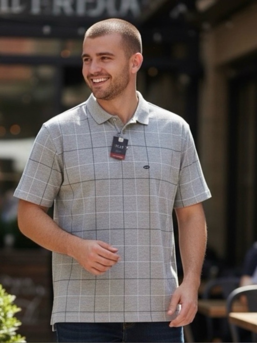 🫶🏻 Van Heusen FLEX Natural Stretch Classic Fit Gray Men's Polo Shirt